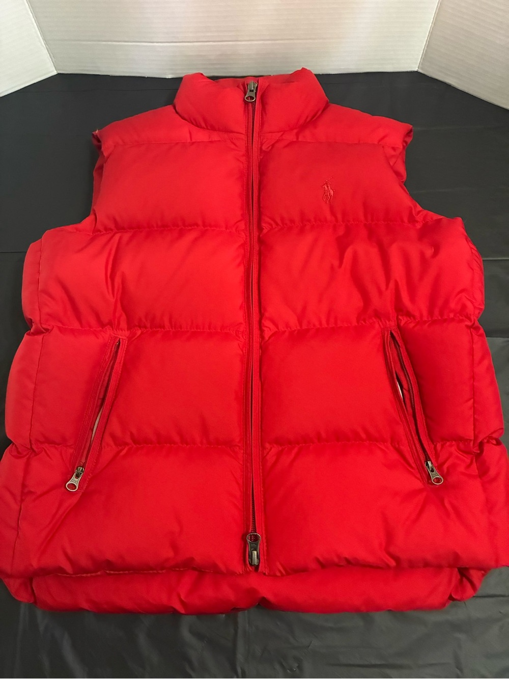Ralph Lauren Red Quilted Jacket Label Detail